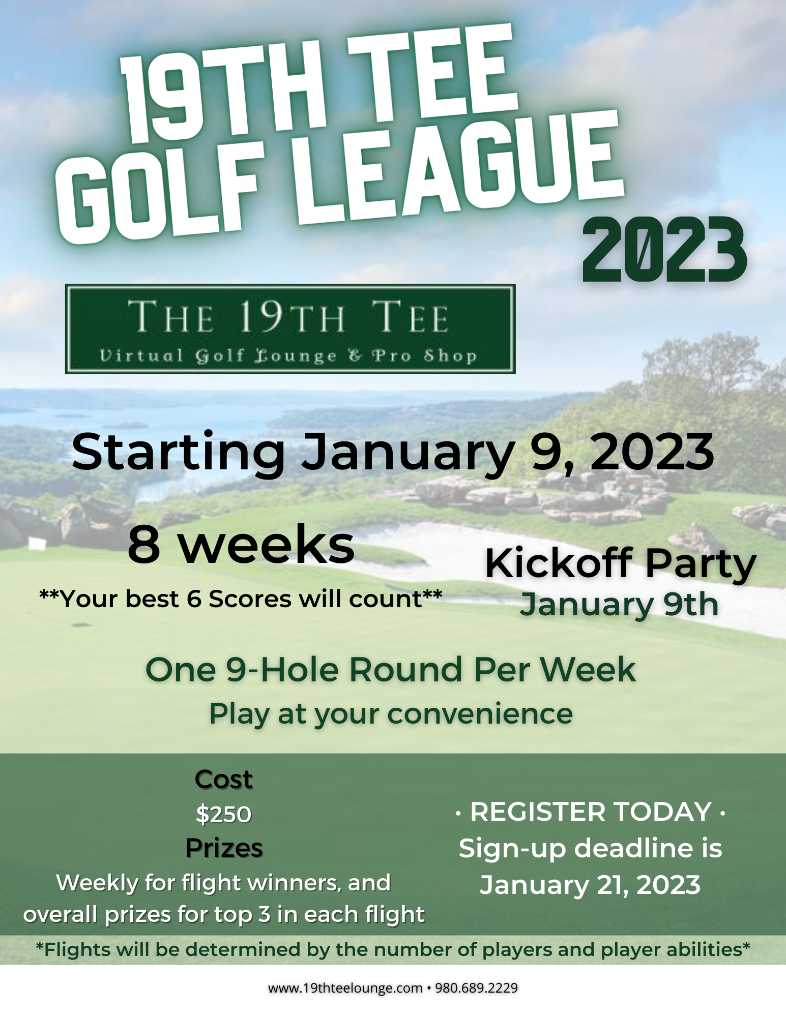 19th Tee Golf League flyer